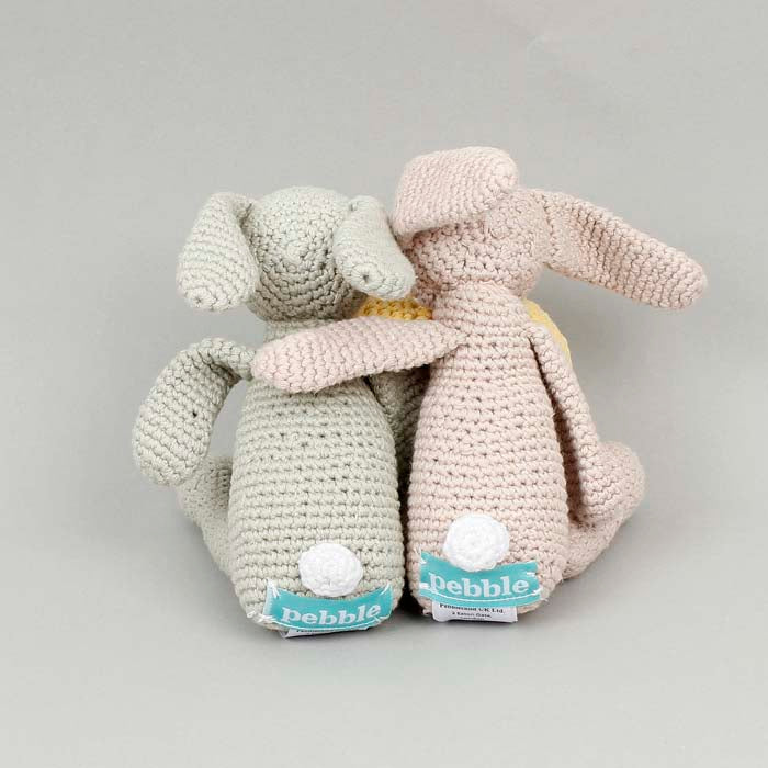 Organic Crochet Bunny Rattle - Teal
