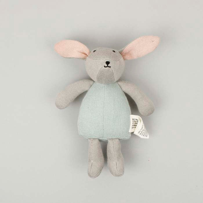 Knitted Organic Cotton Bunny - Teal
