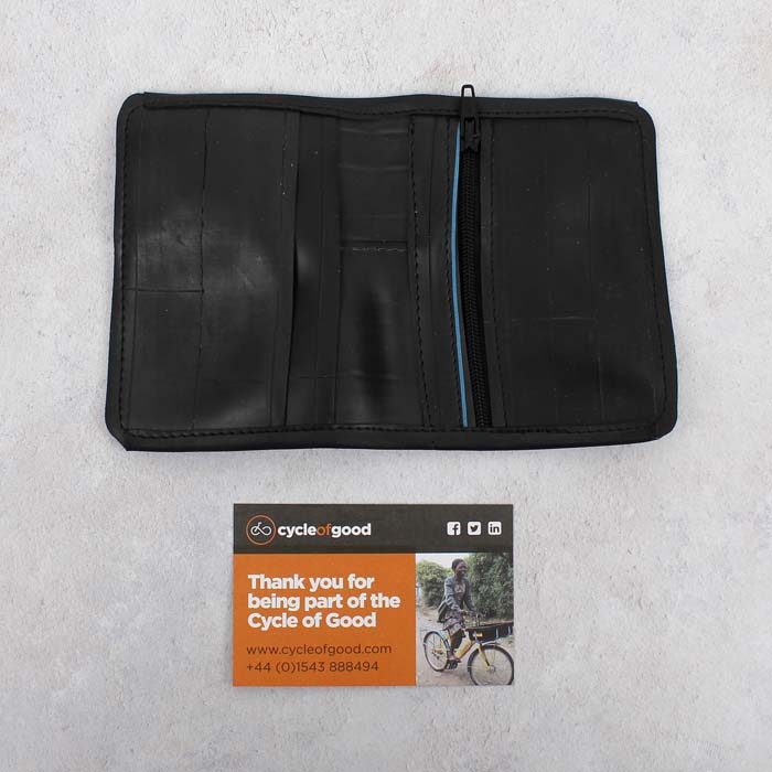 Bicycle Inner Tube Slim Wallet with Zip