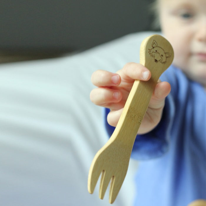 Kid's Organic Fork & Spoon - Animals