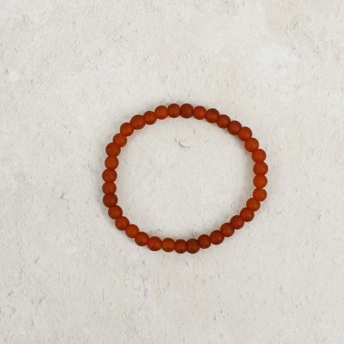 Nailo Translucent Recycled Glass Bead Bracelet - Amber Orange
