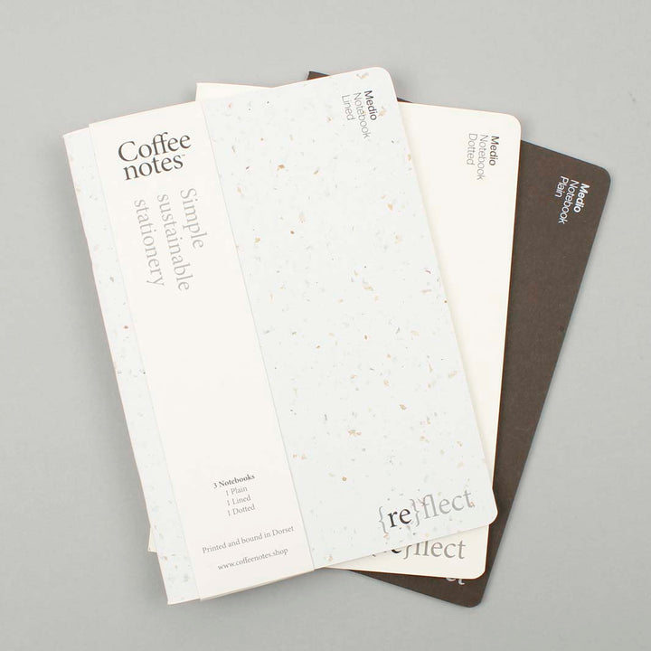 Set of 3 Stitched Notebooks - Medio (A5) - Café