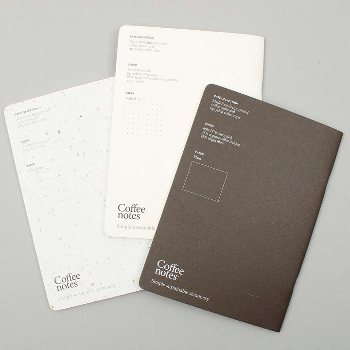 Set of 3 Stitched Notebooks - Medio (A5) - Café