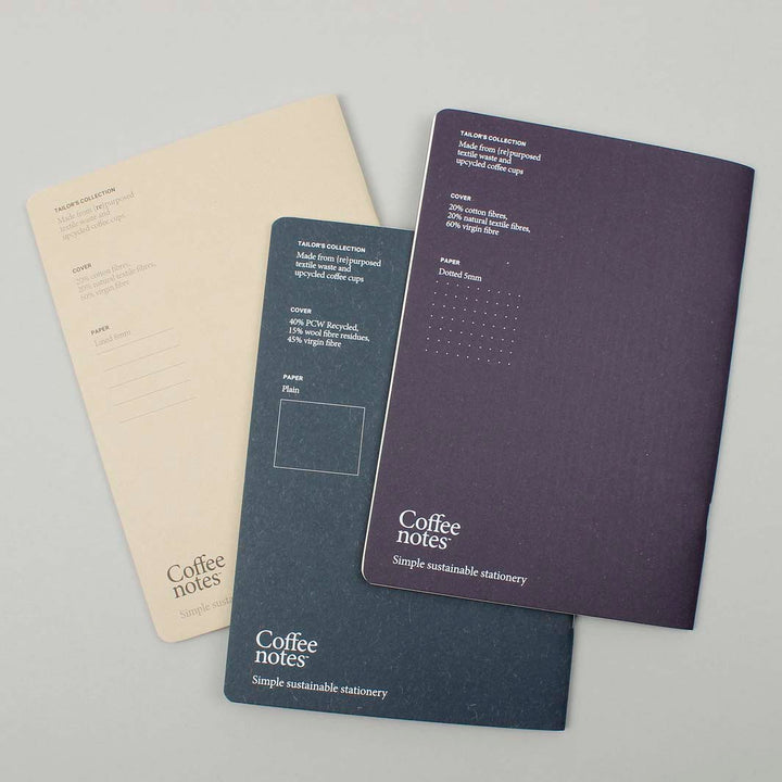 Set of 3 Stitched Notebooks - Medio (A5) - Tailors