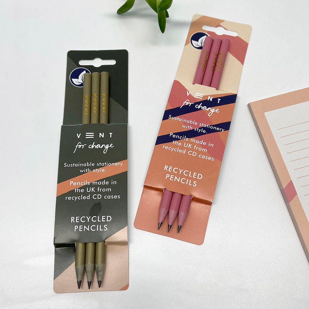 'Ideas' Recycled Pencils - Pack of 3