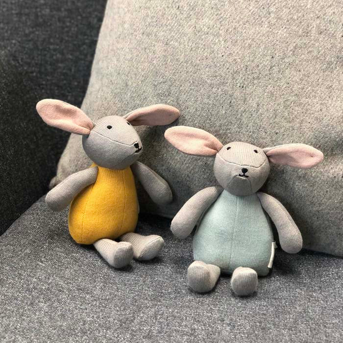 Knitted Organic Cotton Bunny - Teal