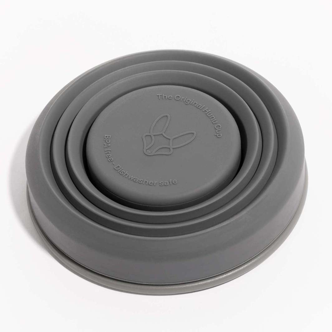 *NQP* Collapsible Silicone Cup with Straw - 16oz - Charcoal