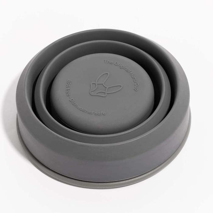 Collapsible Silicone Cup with Straw - 16oz - Charcoal