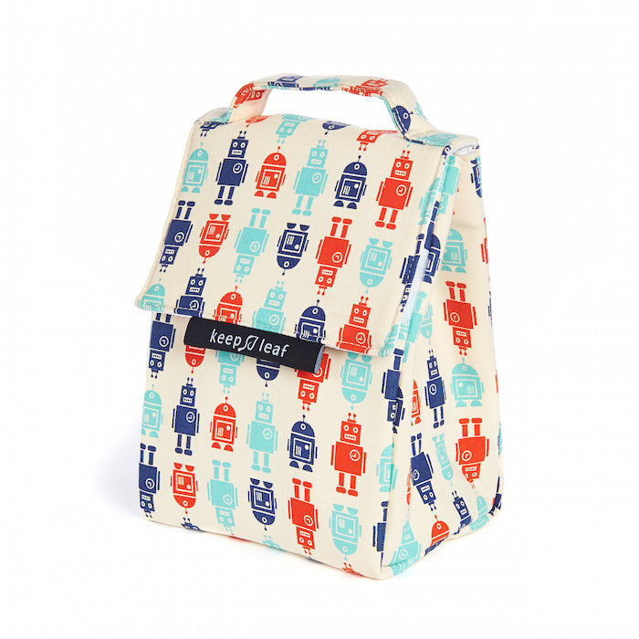 Robots Organic Cotton Insulated Lunch Bag
