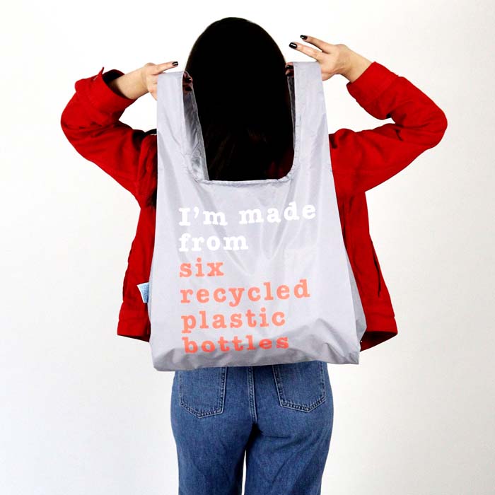Recycle Grey Reusable Shopping Bag - Medium