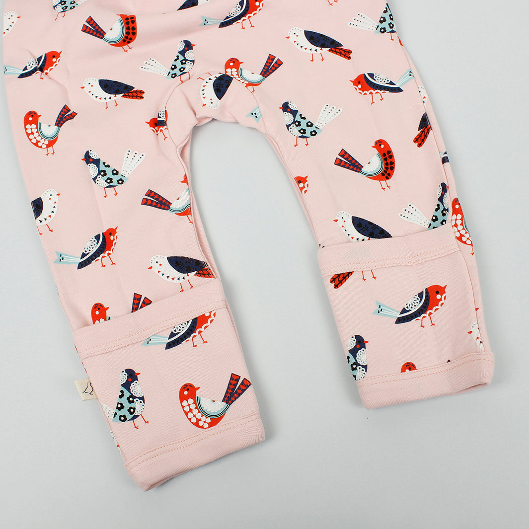 Birds Kimono Romper - Pink