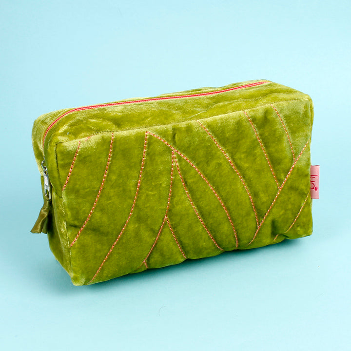 Quilted Velvet Cosmetic Bag
