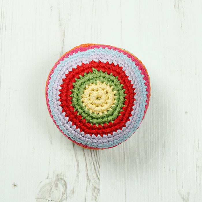 Crochet Ball Rattle - Multi Stripes