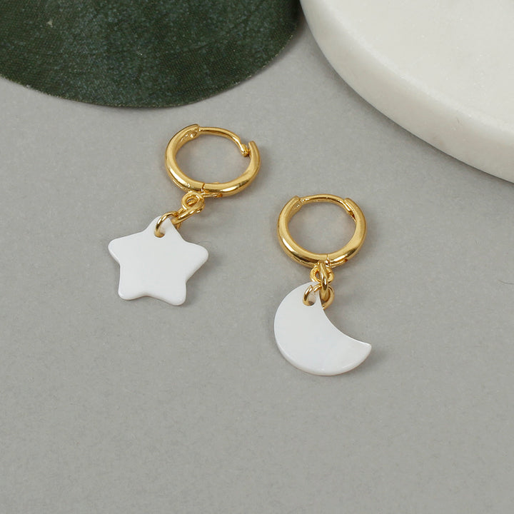 Gold Plated Earrings - Star & Moon