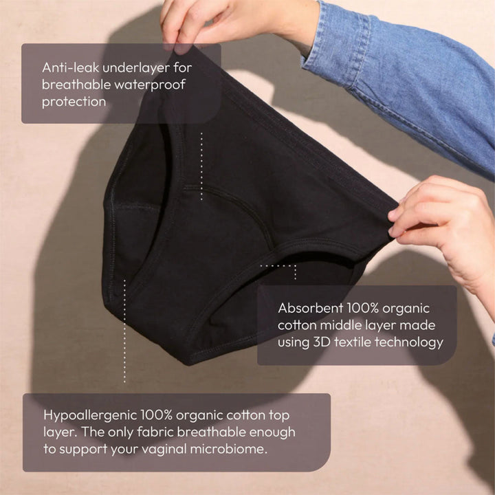 Nudie Organic Cotton Period Pants - Black