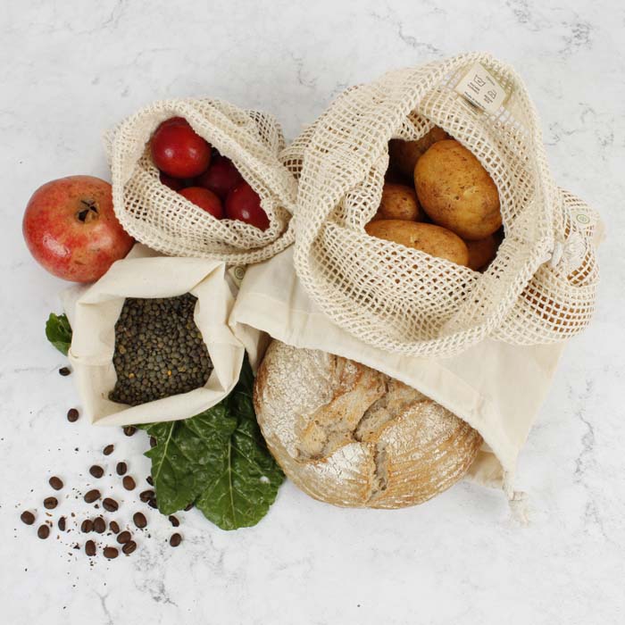 Organic Cotton Produce Bags - Variety Pack - Set of 3