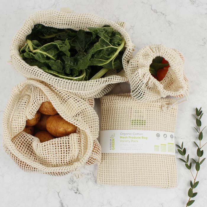 Organic Cotton Mesh Produce Bag Variety Pack - Set of 3