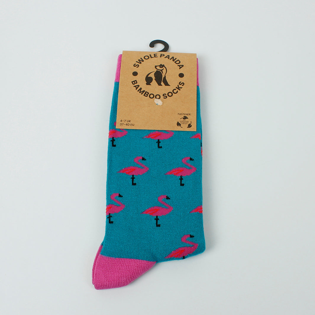 Flamingo Bamboo Socks - Shoe Size 7-11