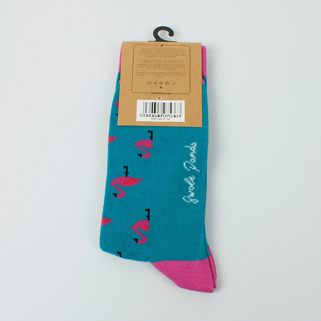 Flamingo Bamboo Socks - Shoe Size 7-11