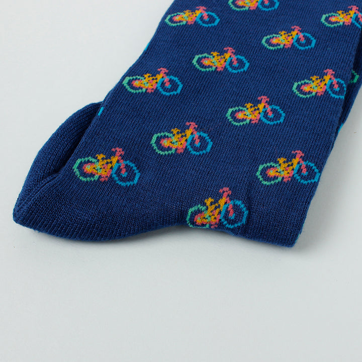 Blue Bicycle Bamboo Socks - Shoe Size 7-11