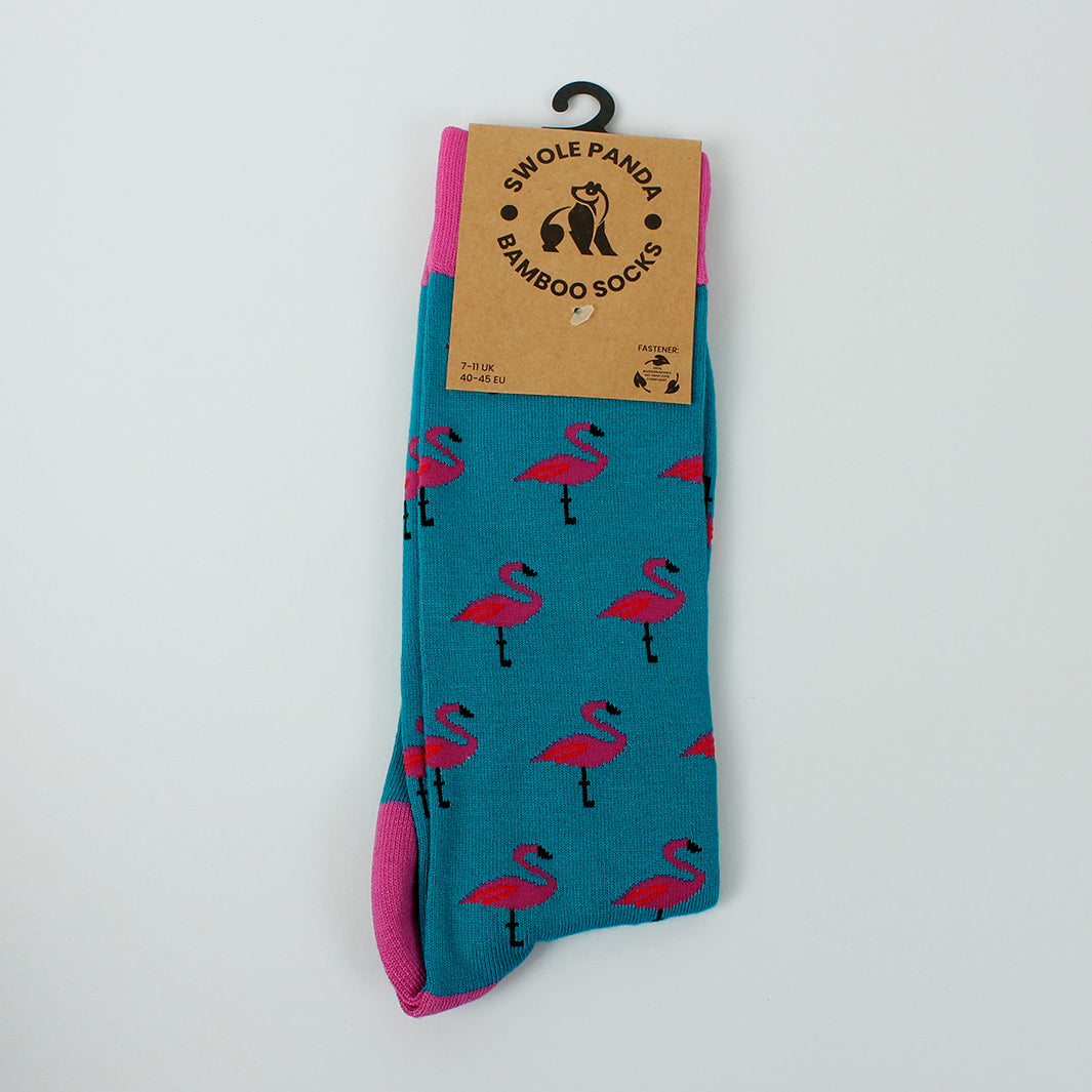 Flamingo Bamboo Socks - Shoe Size 4-7