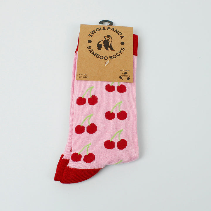 Cherry Bamboo Socks - Shoe Size 4-7