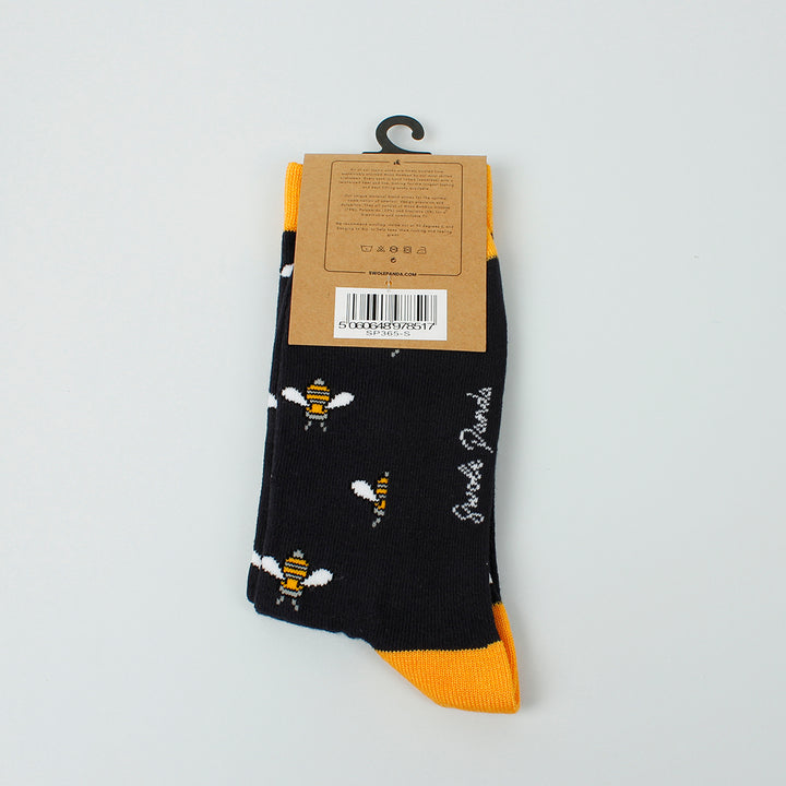 Navy Bumblebee Bamboo Socks  - Shoe Size 4-7