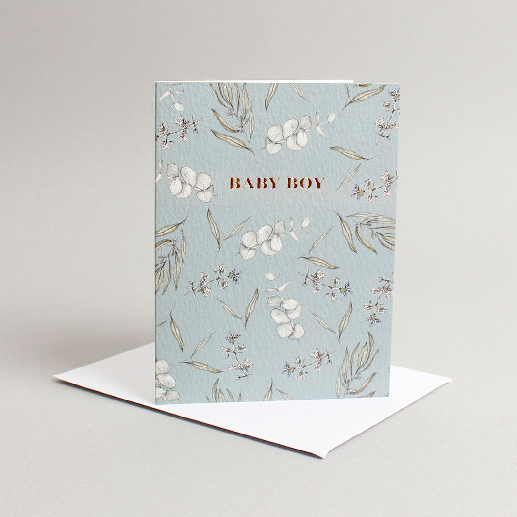Eucalyptus Baby Boy Mini Card