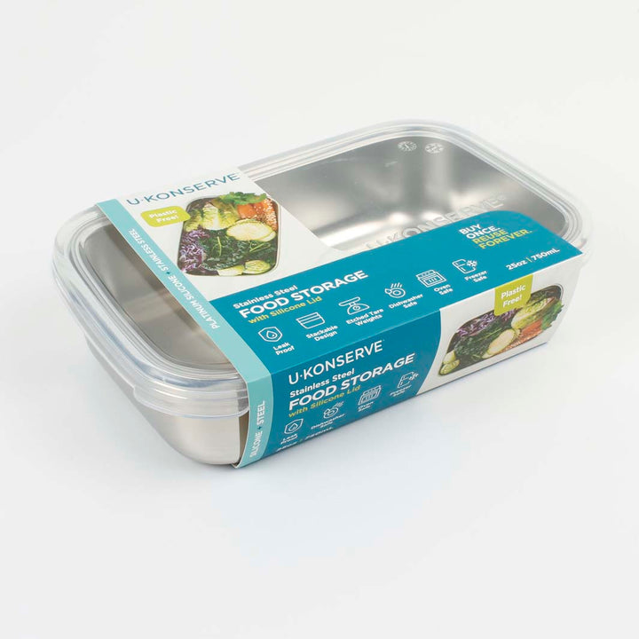 Rectangle Container with Silicone Lid - Clear
