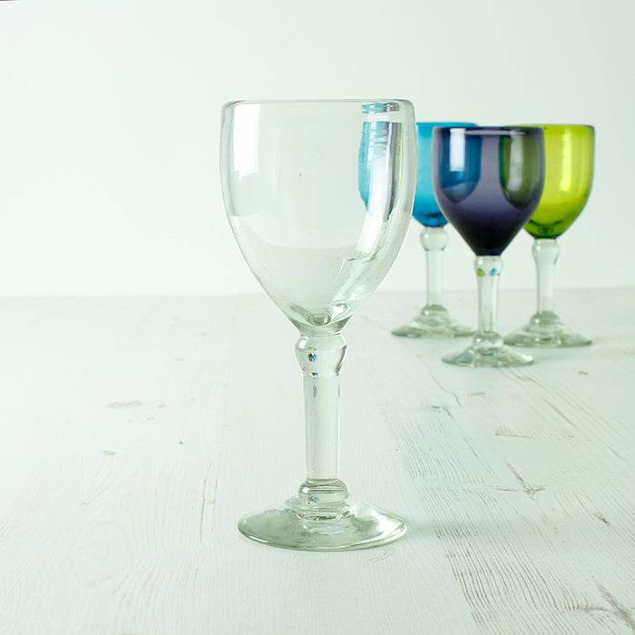 Chunky Recycled Wine Glass - Clear