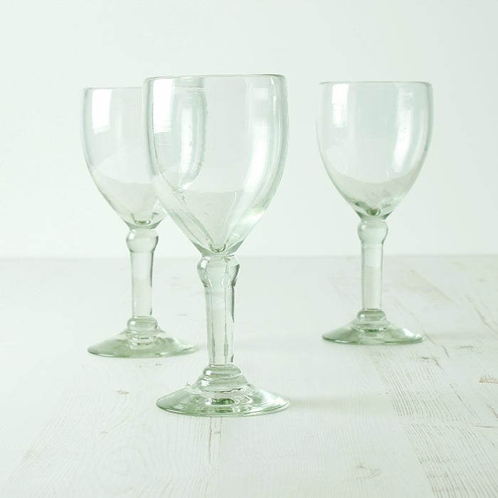 Chunky Recycled Wine Glass - Clear